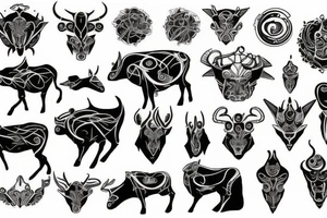 black Tauras zodiac tattoo idea