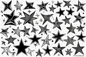 Tauras drawing line with star tattoo idea