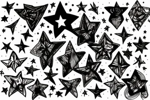 Tauras drawing line with star tattoo idea