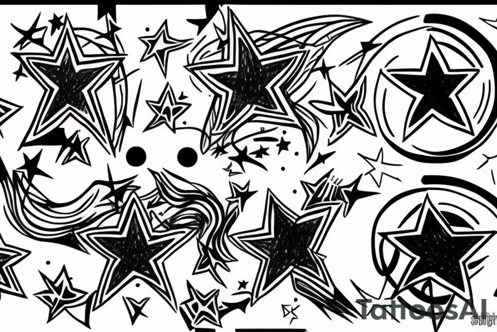 Tauras drawing line with a star tattoo idea