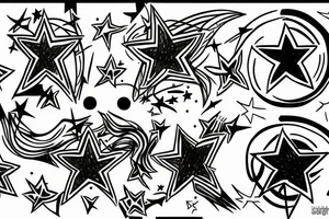 Tauras drawing line with a star tattoo idea