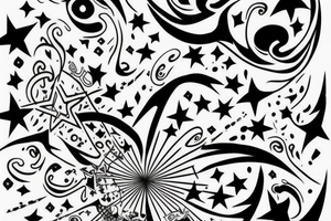 Tauras drawing line with a star tattoo idea