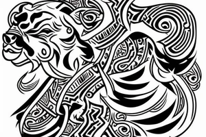 drawing line bulls tattoo idea