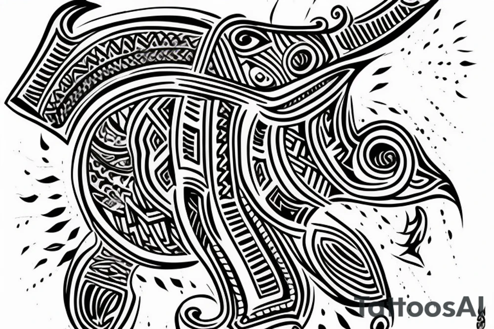 drawing line bulls of forearm tattoo idea