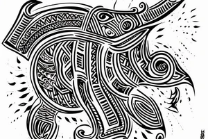drawing line bulls of forearm tattoo idea
