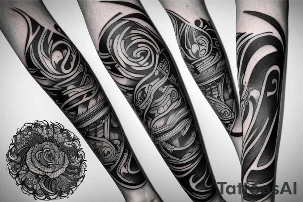 drawing line bulls of the forearm tattoo idea