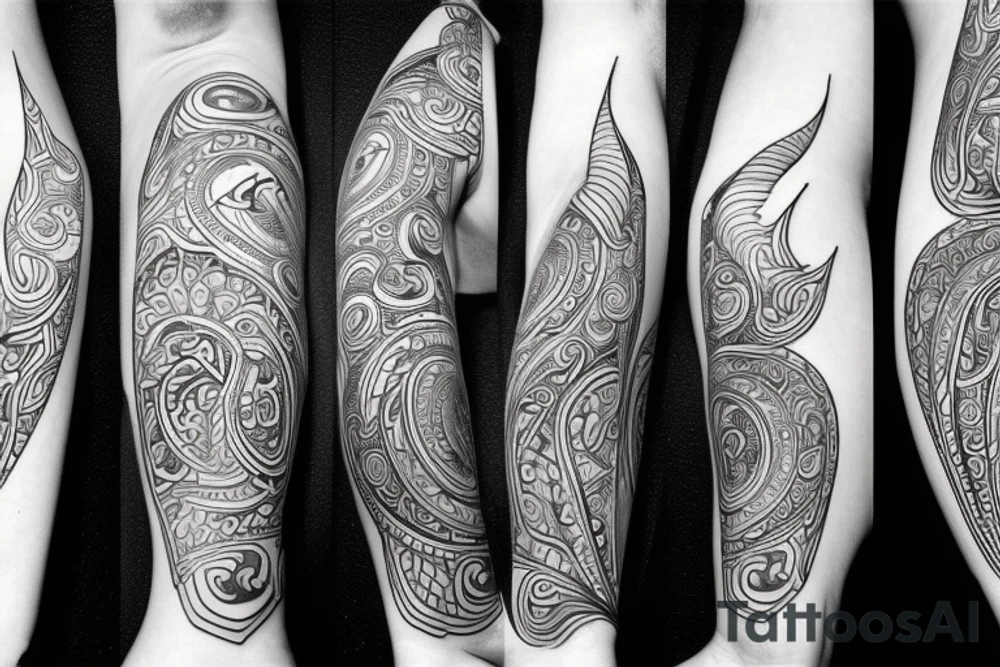 one line full body bulls tattoo idea