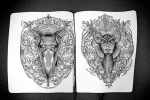 drawing line full body taurus tattoo idea