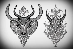 drawing line full body taurus tattoo idea