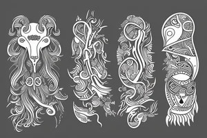 drawing line full body Taurus tattoo idea
