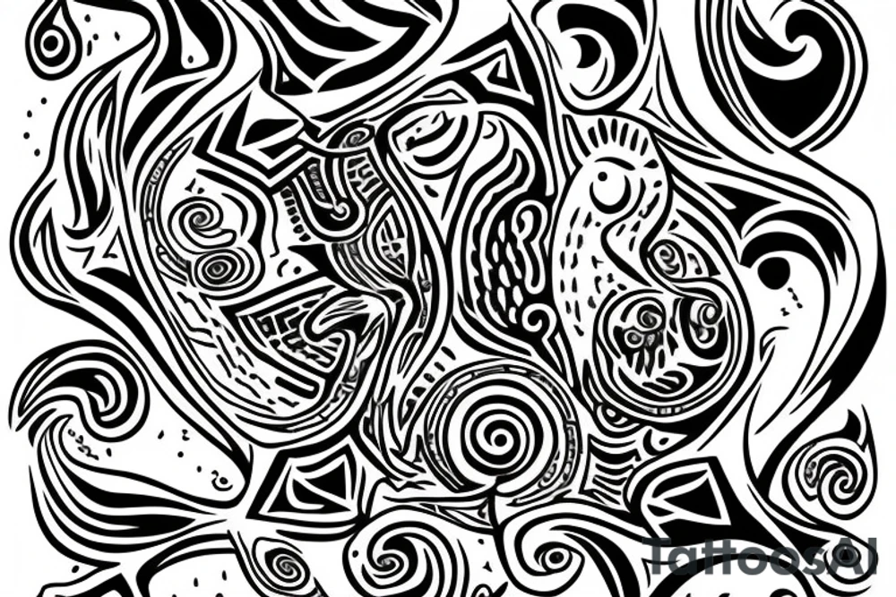 drawing line art full body taurus with zodiac icon tattoo idea