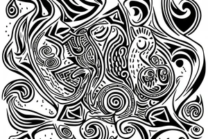 drawing line art full body taurus with zodiac icon tattoo idea
