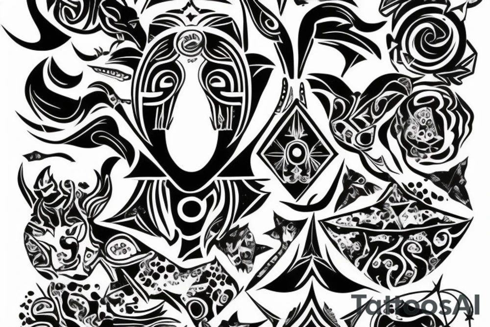 drawing line art full body taurus with zodiac icon tattoo idea