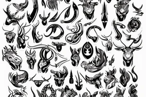 drawing line art entire body taurus with taurus zodiac icon tattoo idea