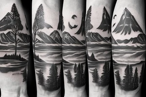 Mountains, Compass, Adventure, Van, Trees, Crossbike, birds tattoo idea