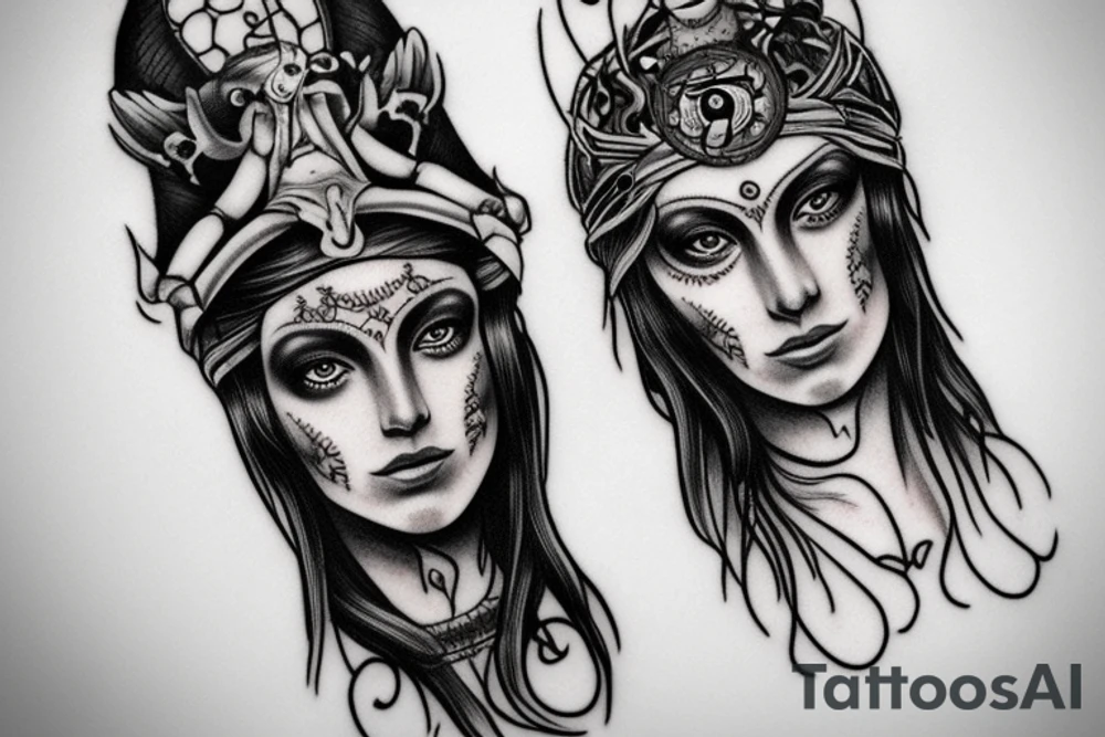 Hecate greek mythologie
white eyes tattoo idea
