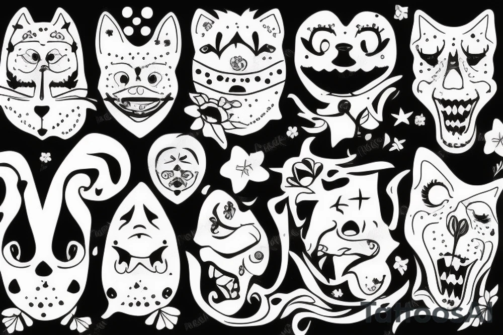 Cheshire smile with saw tattoo idea