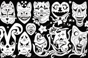 Cheshire smile with saw tattoo idea