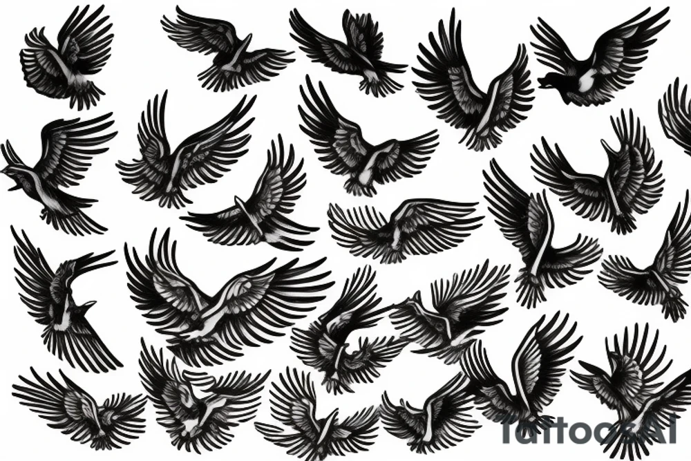 Doves flying tattoo idea