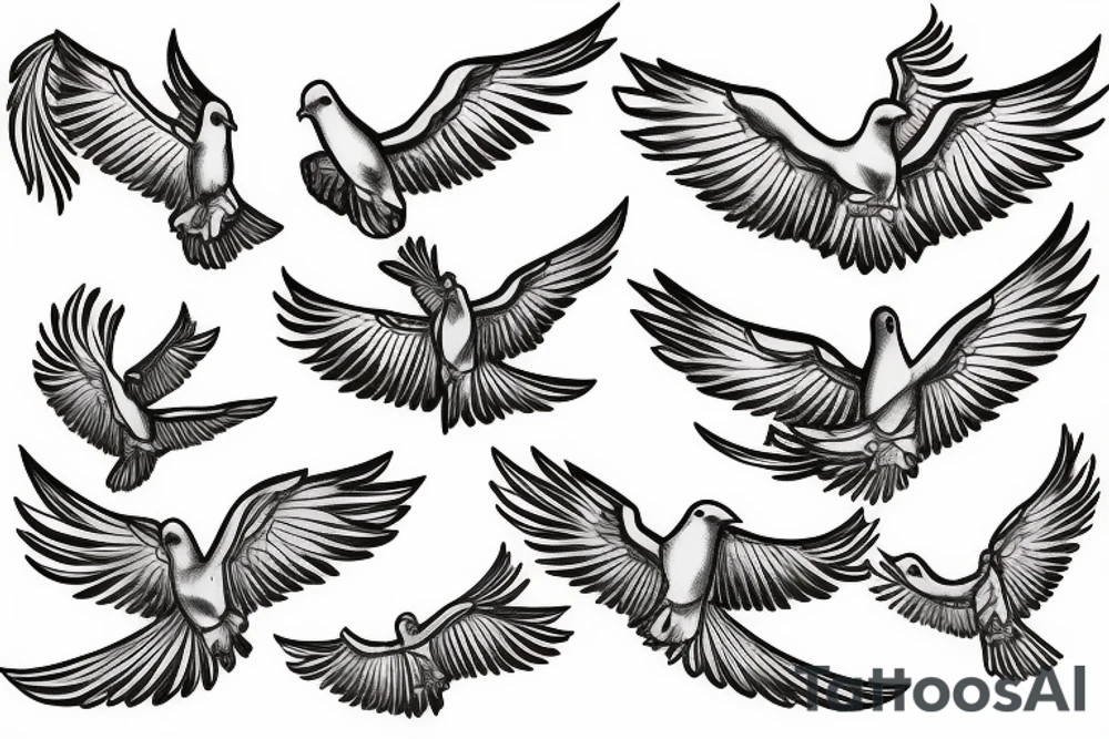 Doves flying tattoo idea