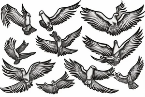 Doves flying tattoo idea