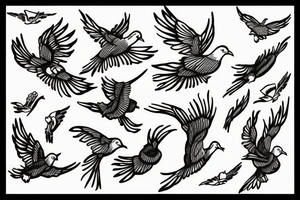 a flock of Doves flying tattoo idea