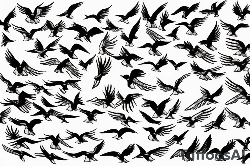a flock of Doves flying tattoo idea