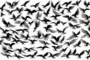 a flock of Doves flying tattoo idea