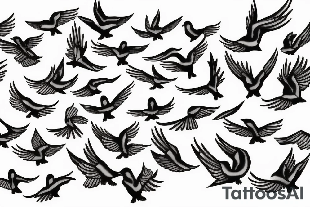 a flock of Doves flying tattoo idea