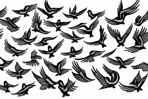a flock of Doves flying tattoo idea