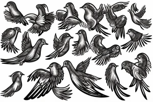 a flock of Doves flying tattoo idea