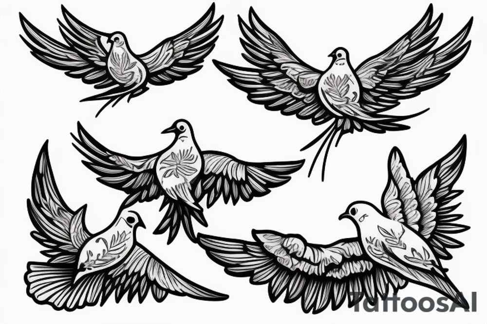 a flock of Doves flying tattoo idea