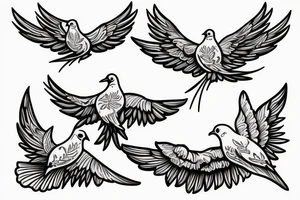 a flock of Doves flying tattoo idea