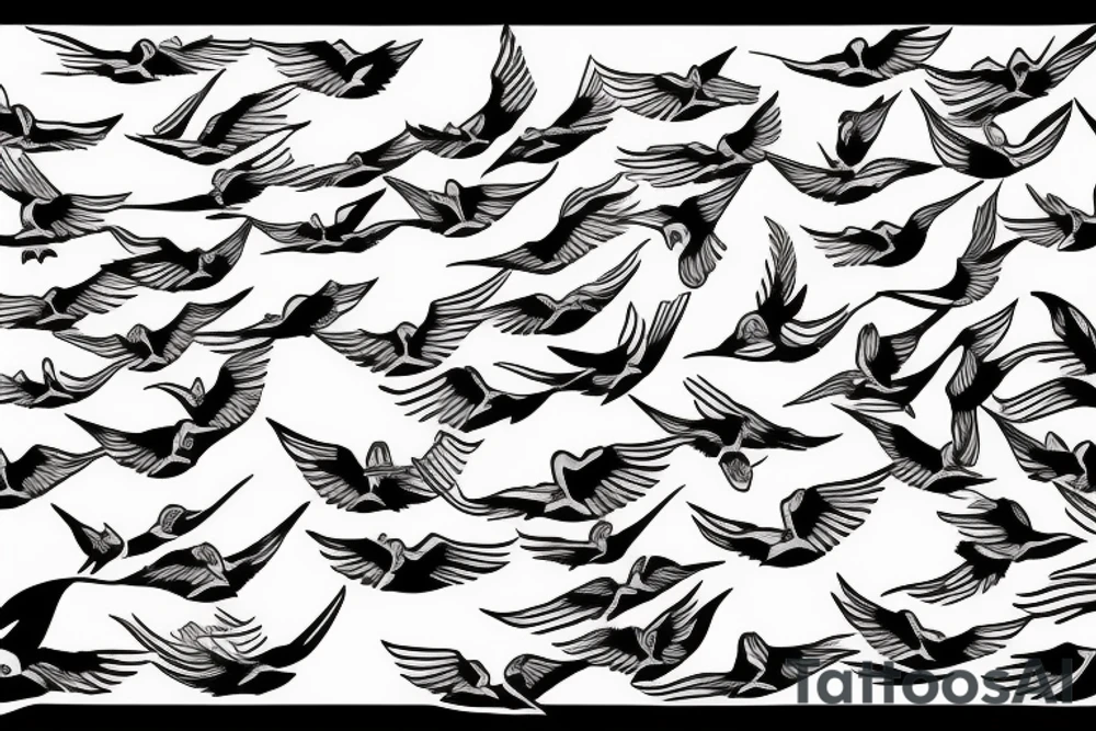 a flock of Doves flying tattoo idea