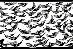 a flock of Doves flying tattoo idea