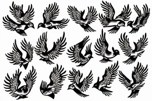 a flock of Doves flying tattoo idea