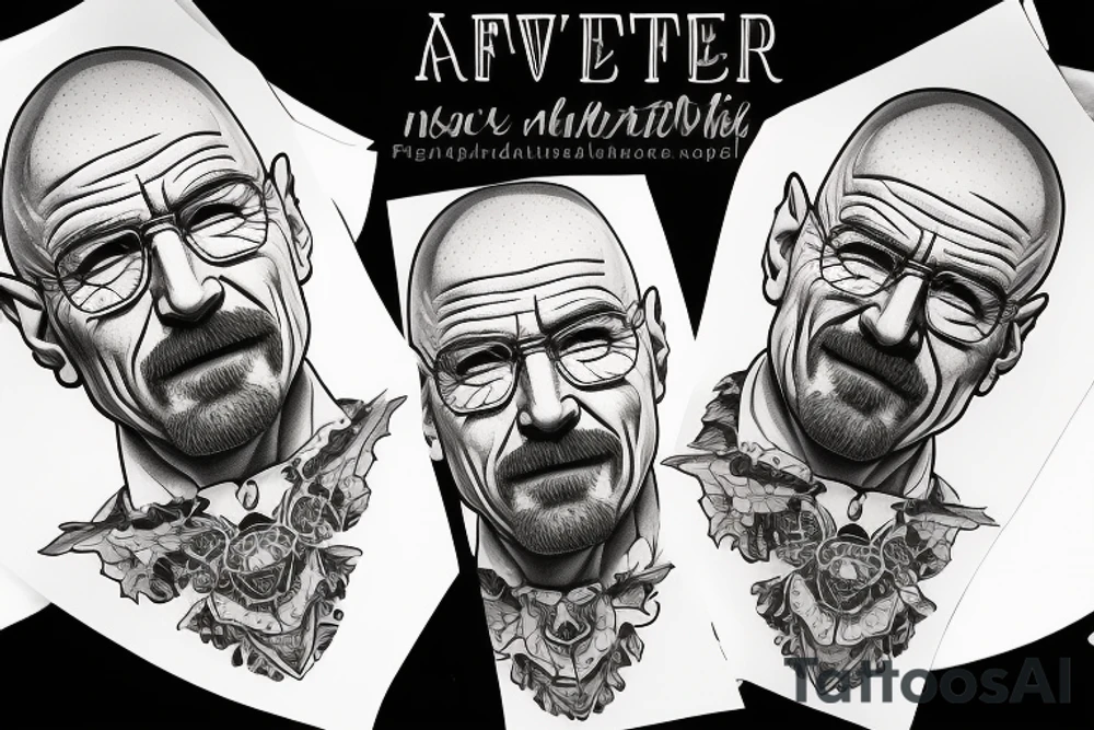 beautiful face of walter white tattoo idea