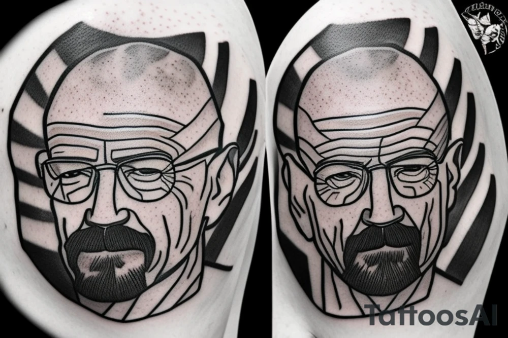 beautiful face of walter white tattoo idea