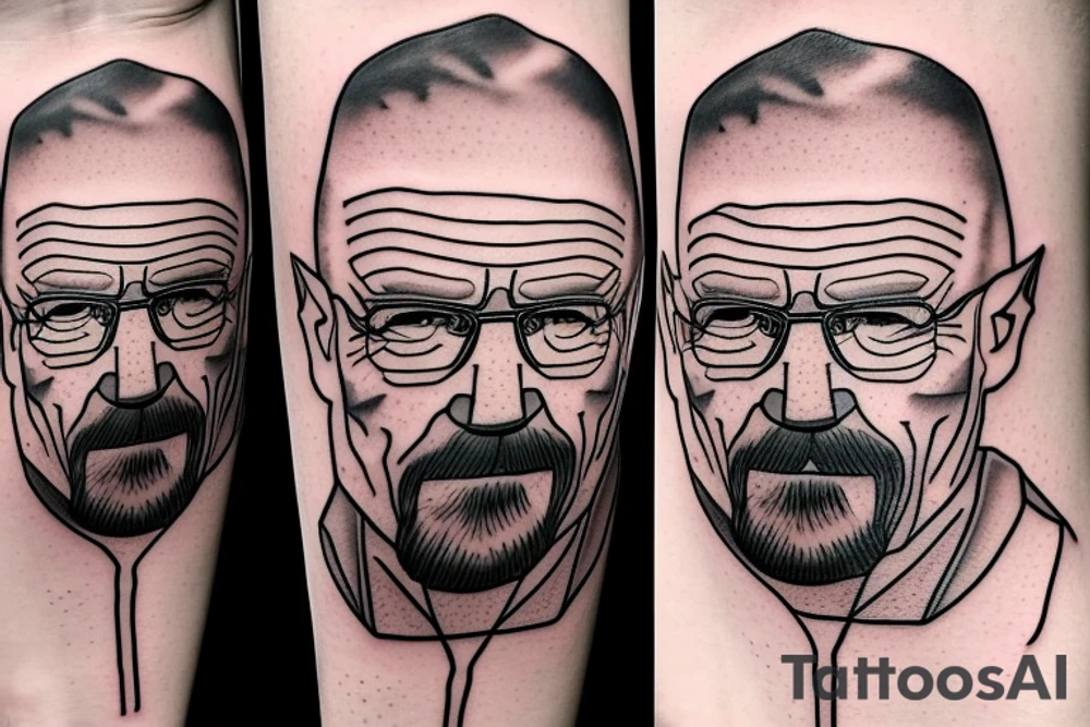 beautiful face of walter white tattoo idea
