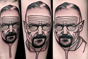 beautiful face of walter white tattoo idea