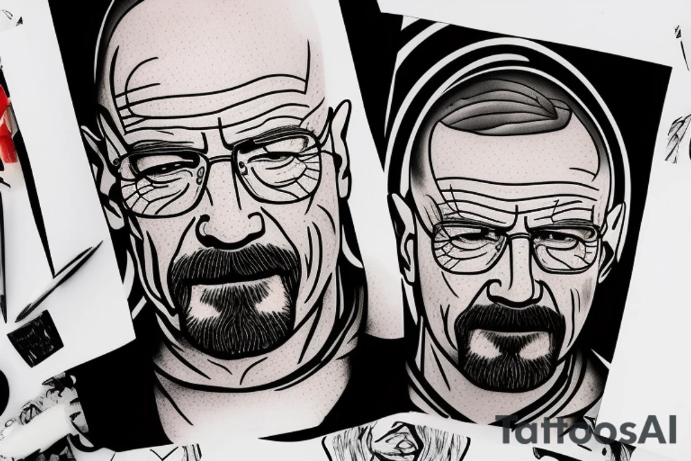 beautiful face of walter white tattoo idea
