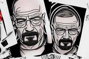 beautiful face of walter white tattoo idea