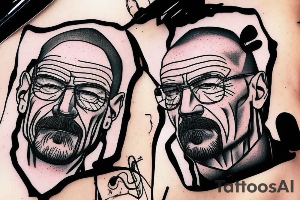 beautiful face of walter white tattoo idea