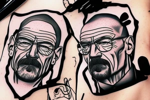 beautiful face of walter white tattoo idea