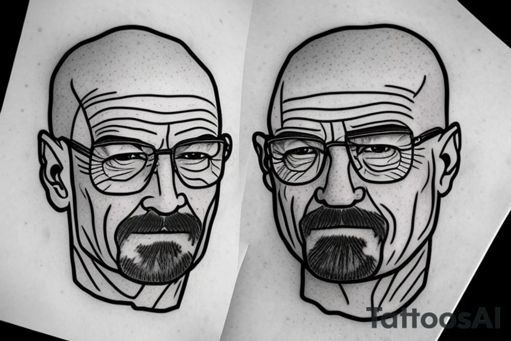 beautiful face of walter white tattoo idea