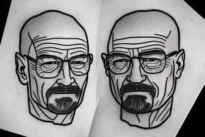 beautiful face of walter white tattoo idea