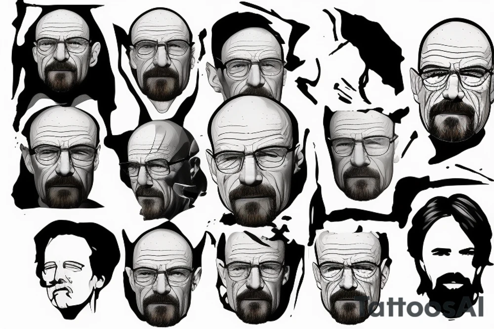 beautiful face of walter white tattoo idea