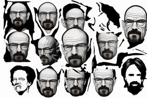 beautiful face of walter white tattoo idea