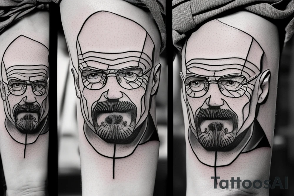 beautiful face of walter white tattoo idea