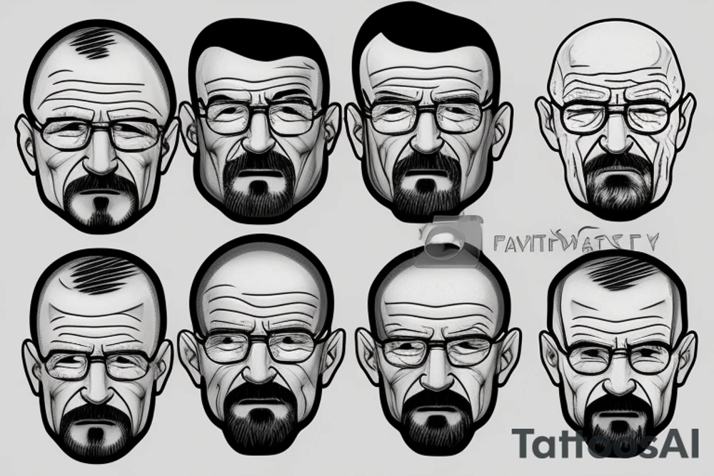 beautiful face of walter white tattoo idea